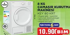 KEYSMART KEY 80 KRT 8 KG ÇAMAŞIR KURUTMA MAKİNESİ